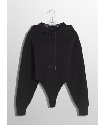 black fleece hoodie bodysuit de la marque