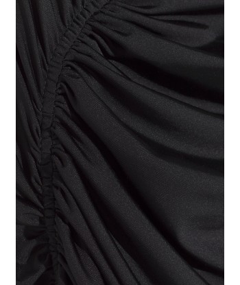 black asymmetrical pierced ruched dress les ligaments