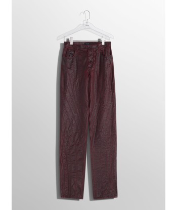 burgundy waxed spiral baggy jeans pas cher 