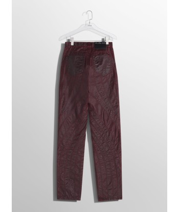 burgundy waxed spiral baggy jeans pas cher 