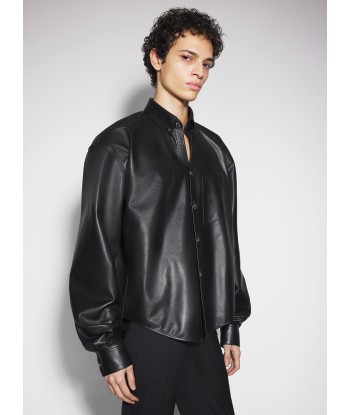 black leather piercing shirt Livraison rapide