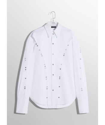 white poplin button shirt pas cher 