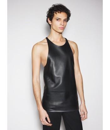 black leather tank top Livraison rapide