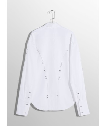 white poplin button shirt pas cher 