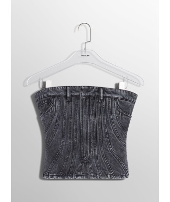 washed black spiral denim bustier 2 - 3 jours ouvrés.