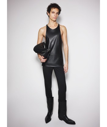 black leather tank top Livraison rapide