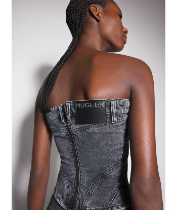 washed black spiral denim bustier 2 - 3 jours ouvrés.