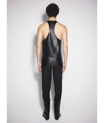 black leather tank top Livraison rapide