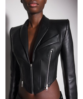 black zipped leather jacket Découvrez la collection