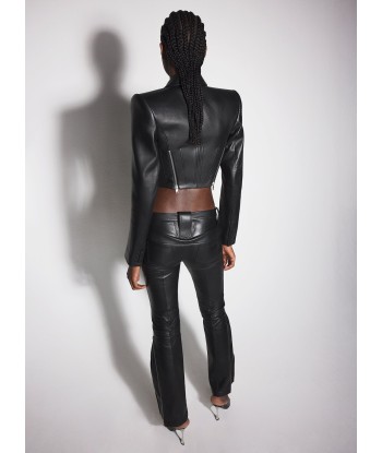 black zipped leather jacket Découvrez la collection