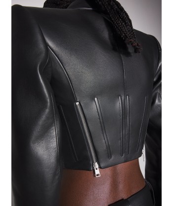 black zipped leather jacket Découvrez la collection