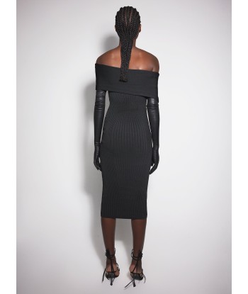 black off-shoulder sculpting knit dress Les magasins à Paris