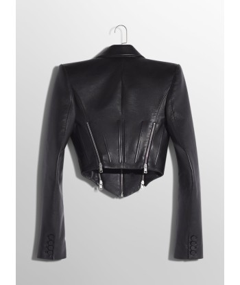 black zipped leather jacket Découvrez la collection