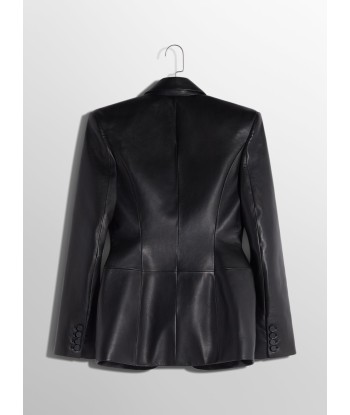 black pierced tailored leather jacket hantent personnes