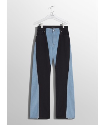 blue bi-color straight leg jeans JUSQU'A -70%! 