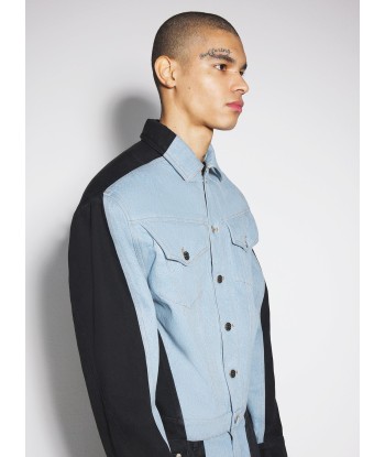 blue bi-color denim jacket en ligne des produits 