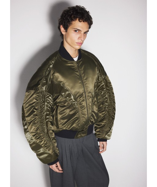 military green satiny bomber jacket en stock