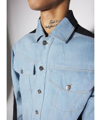 blue bi-color denim jacket en ligne des produits 