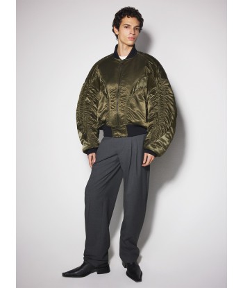 military green satiny bomber jacket en stock