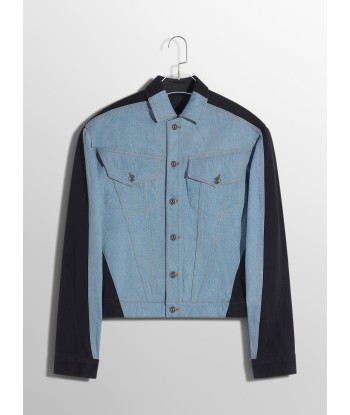 blue bi-color denim jacket en ligne des produits 