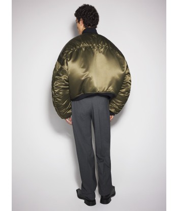 military green satiny bomber jacket en stock