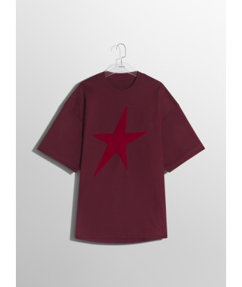 burgundy star velvet T-shirt pas cher 