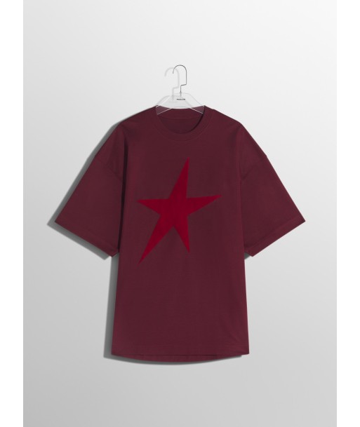 burgundy star velvet T-shirt pas cher 