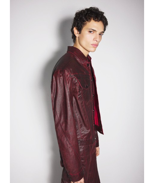 burgundy waxed denim jacket Comparez et commandez 