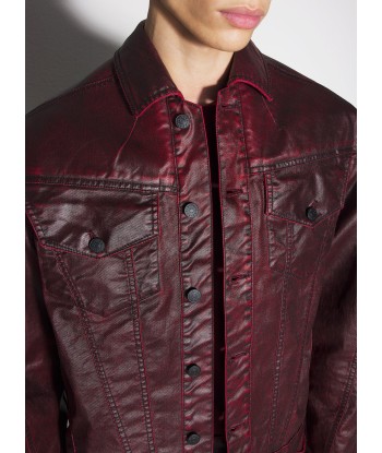 burgundy waxed denim jacket Comparez et commandez 