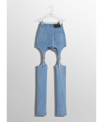 blue buckled chaps skinny jeans commande en ligne