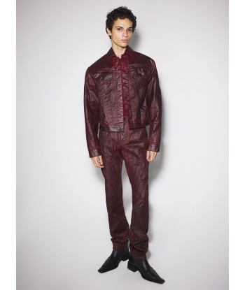 burgundy waxed denim jacket Comparez et commandez 