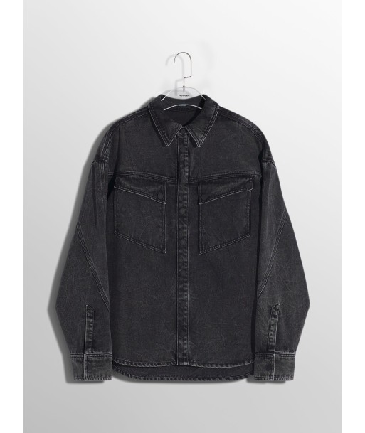 washed black denim shirt en linge