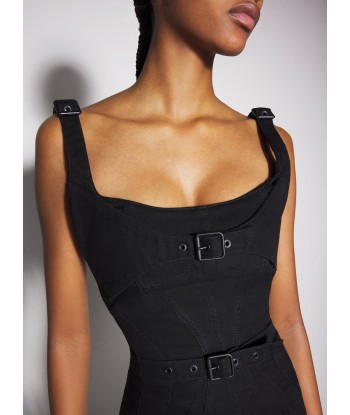 black buckled denim dress 50% de réduction en Octobre 2024