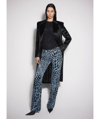 black velvet print straight leg jeans pas cheres