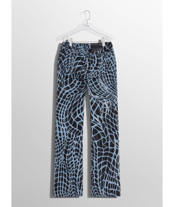 black velvet print straight leg jeans pas cheres