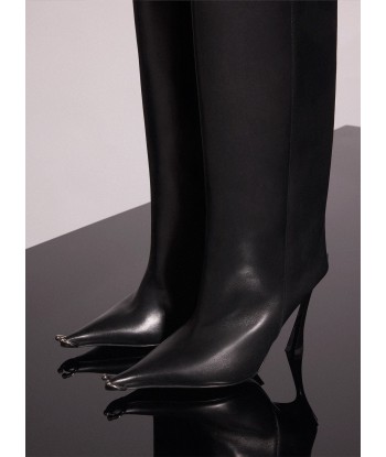 black leather piercing fang 95 boots Découvrez la collection