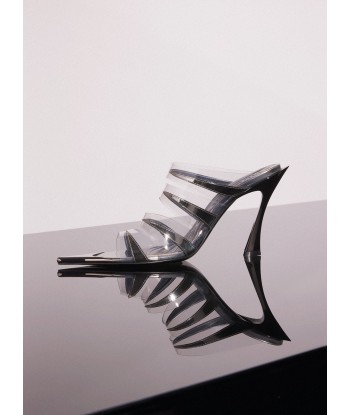 chrome leather fang 95 spike sandals pas cher