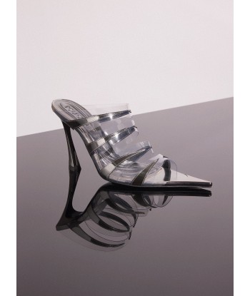 chrome leather fang 95 spike sandals pas cher