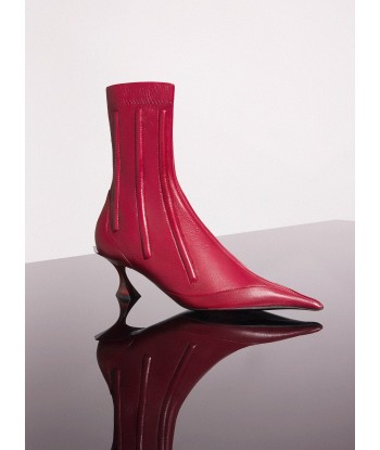 red boned leather fang 55 ankle boots de technologie