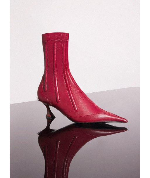 red boned leather fang 55 ankle boots de technologie