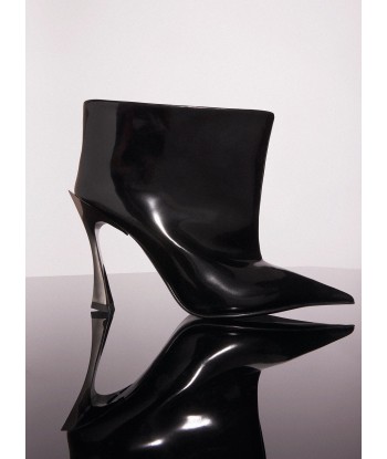 black shiny leather fang 95 ankle boots Véritable concentré