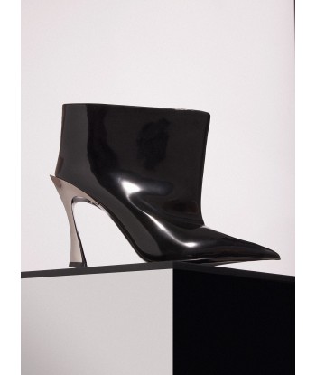 black shiny leather fang 95 ankle boots Véritable concentré