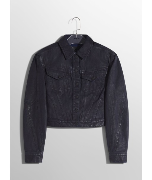 midnight blue waxed denim jacket les ctes