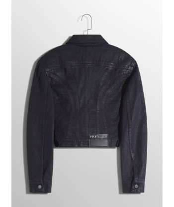 midnight blue waxed denim jacket les ctes