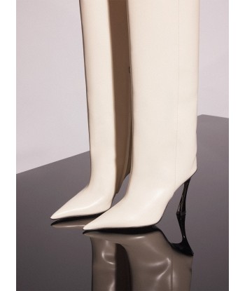 ivory shiny leather fang 95 boots En savoir plus