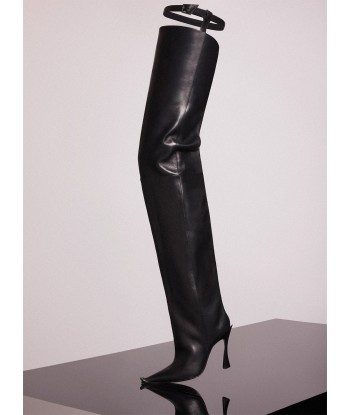 black leather piercing fang 95 garter boots de la marque