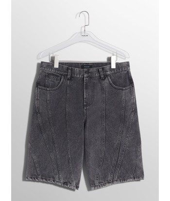 washed black spiral denim shorts Le MVP de beaucoup