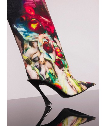 Mugler x Ambera Wellmann printed velvet fang 95 knee high boots Les magasins à Paris et en Île-de-France