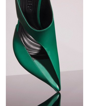 jade green leather fang 95 cut-out mule Livraison rapide