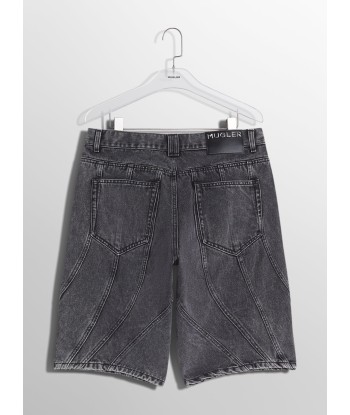 washed black spiral denim shorts Le MVP de beaucoup